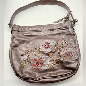 Original Malatesta Embroidered Italian Leather Bag Purse, Malatesta purse bag